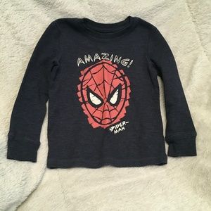 Navy Waffle Long Sleeve Spider-Man Tshirt